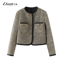 Etam 2023 Spring new vintage fragrance coat girl short - term coat of coat
