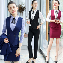  Professional suit female 2020 new winter fashion temperament slim hotel front desk manager overalls club tooling