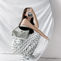  Suit wide leg pants womens summer thin white high waist casual pants loose straight Korean version of high street spring and autumn mopping