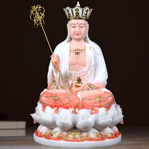 The Tibetan BodhisattBodhisattva Han Bai Yuishi The Tibetan Buddhist sculpture The Buddha statue is dedicated to the family and the Three Holy Pendulum Pieces of Jiuhua Mountain sit like a