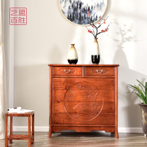 Yimeng big fruit red sandalwood mahogany six-chest bedroom bedroom Burmese pear carved storage storage cupboard furniture