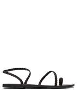 2021 ANCIENT GREEK SANDALS black woven leather SANDALS