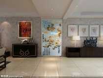 Art glass screen partition porch living room background wall shoe cabinet transparent single-sided carving process simple Magnolia orchid