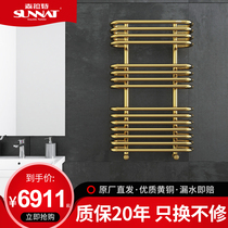 Senrat radiator small back basket toilet pure copper radiator brass bathroom towel rack household custom heating