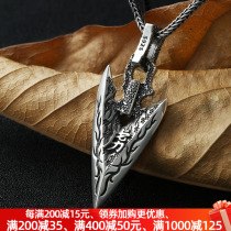 Rupp Pendant Pure Silver Mens Personality Trend Fashion Comeback Pendant Sending Boyfriend Silver Adorned Punk Necklace Man