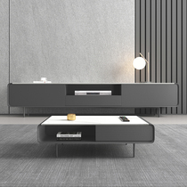 Nordic style light extravagant modern small family of minimalist marble tea table Cabinets Iron Art Rockboard Tea Table TV Cabinet Combo