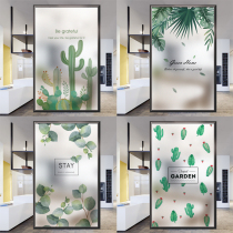 Window glass sticker electrostatic frosting film toilet light transparent opaque voyeproof bedroom shading rubber-free window flower paper