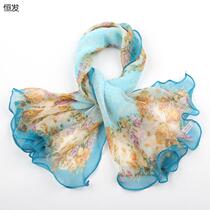 Korean version ladies small square towels sweet and printed silk towels with snow-spinning little silk scarves