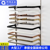 Clothing store card a pillar column column black rose gold stainless steel round tube double side front side hanging clothes display rack