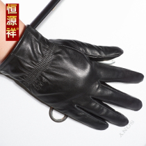 Hengyuan Xiang real sheepskin gloves mens thin autumn and winter driving leather gloves Korean version of warm non-slip mens gloves