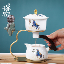 DeHua white porcelain kung fu tea set household ceramic tea maker office meeting room lazy person automatic Bowl