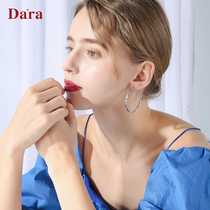 Della 925 silver needle exaggerated geometric large ear ring earrings 2021 New Tide advanced sense circle Net red Korean women