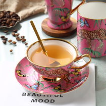 ins wind delicate coffee cup saucer Euro style small lavish home bone porcelain light and luxurious afternoon tea tea set suit