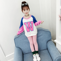 Girls autumn clothes 2019 new childrens cotton long sleeve foreign style coat in children Korean fashion base shirt