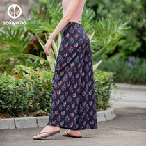 samyama cotton linen series Cotton Yoga Pants women wear autumn and winter New retro casual loose wide leg pants