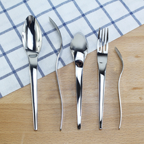 High face value 18 10 stainless steel Western food spoon main dining spoon sweet spoonful spoon sweets fork with fruit tea salad fork