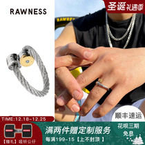 RAWNESS battle rope ring fitness barbell CrossFit series titanium steel food finger ring can be customized adjustment