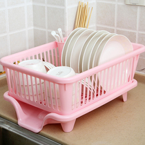 Large bowl rack for household plastic drain rack bowl chopsticks storage box multifunctional kitchen storage rack dish rack