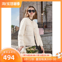 Three colours 2022 spring autumn new environmentally friendly leather grass fragrant wind snow flower grain suede short and large coat multi-pocket jacket warm