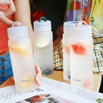Korean summer fresh and simple frosted heat-resistant glass men and women couples student water Cup Portable leak-proof Cup
