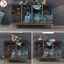 American light luxury solid wood entrance hall modern entrance cabinet simple sideboard large-capacity shoe cabinet multi-functional storage storage