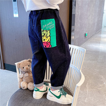 Girls jeans spring and autumn 2022 new trendy girl baby autumn childrens clothing autumn clothes foreign style pants trendy