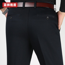 Autumn and Winter middle-aged casual pants male loose straight dad winter mens trousers middle-aged and elderly high-waisted stretch cotton mens trousers
