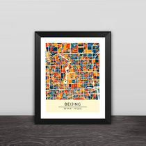 China city picture Beijing Shanghai Guangzhou Shenzhen Solid wood table hanging wall creative gift custom decorative photo frame