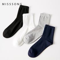 Socks mens cotton deodorant and sweat-absorbing summer thin breathable sports socks cotton black long ins tide socks