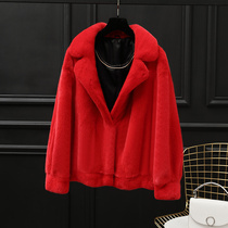 Mink Whole Mink Fur Coat Grass Jacket Woman 2021 New Winter Short Minke Leather Imported Mink Young fur Fur Coats