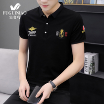 Rich bird short sleeve T-shirt men summer thin trend lapel cotton business casual embroidery men POLO shirt handsome