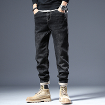 Jeans mens Tide brand 2021 autumn and winter thick stretch stretch Harlan trend Joker casual long pants men