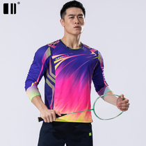 (Quick-dry) Single and double autumn and winter badminton long sleeve mens Jersey table tennis uniform sports badminton suit