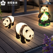 LED Solar Luminous Panda Light Outdoor Emulation Cartoon Animal Styling Lamp Villa Garden decorated with grass terrace lamp