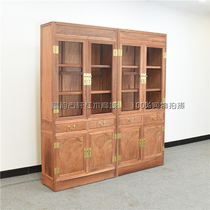 Classical furniture of Ming and Qing Dynasties Burmese pear bookcase two sets of big fruit red sandalwood bookcase mahogany bookcase solid wood bookcase