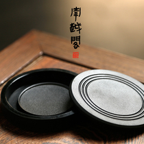 Round inkstone Round ink cartridge Brush calligraphy practice square inkstone ink ink plate Junior students with ink pool Four treasures of Wenfang