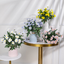 Small Daisy chamomile fake flower decoration flower decoration high-end living room table flower flower arrangement dry bouquet sun flower props
