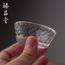 Handmade glass tea cup first snow heavy snow heat-resistant thickened individual cup and wind hammer pattern tea cup small tea cup