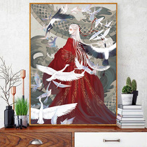 Hundred Birds Chaofeng 2021 new full embroidered bird painting living room bedroom porch cross stitch self-embroidered small thread embroidery