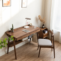 Nordic Solid Wood Desk Primary And Middle School Students Home Writing Desk Black Walnuts Wood Cherry Wood Small Household Type Brief Computer Desk