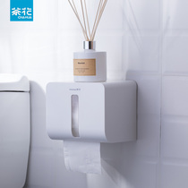 Tea flower toilet paper towel box paper box adhesive paper towel holder free of punching paper shelve toilet toilet paper box