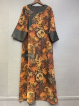 Factory direct sale plus size mother dress mulberry silk 100% heavy embroidery handmade fragrant cloud yarn dress FHX