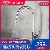 Wrigley faucet pull bathroom kitchen faucet thickened stretch rotating hot and cold sink faucet AE4520