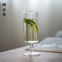 High Foot Tea Cup Transparent Glass Green Tea Cup Daily Green Tea Special Tea Cup Bubble Monkey Kui Cup Tea Cup about 110ml