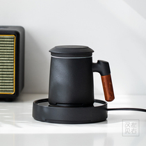 Japanese retro ceramic mug office filter with lid tea separation cup large capacity customization