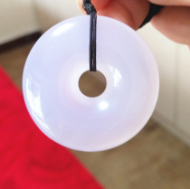 Shaanxi Lantian Jade natural jade safe buckle white chalcedony pendant safe jade pendant 4cm