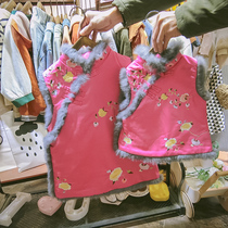 Pro-sub-dress qipao New Year Girls foreign air China Wind Childrens Machia Datang Dresses Dress Mother Feminists Happy New Years dress