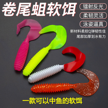 Luia Fake Bait Soft Bait Suit Roll Tail Soft Bait Maggot Lead Head Hook Combined Freshwater Sea Fishing Soft Worm Teething Bass