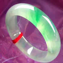 Natural hydrating ice penetrating round strip floating green jadeite bracelet old pit Myanmar ice species floating flower jade bracelet a goods belt certificate