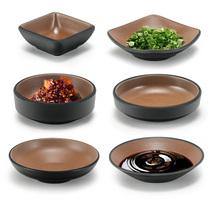 Top grid melamine flavor plate imitation porcelain plastic round small dish seasoning sauce hot pot seasoning sauce dip oil plate snack plate